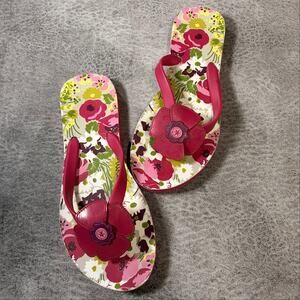 Vera Bradley Floral Pink Flip Flops